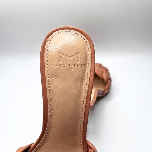 MARC FISHER DIGANA BEIGE NUDE LEATHER HEELED SANDALS - 7.5 - Picture 11 of 11